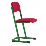 Lehrerstuhl, mit Sitz- und Rückenpolster, U-Fuß, Sitzhöhe: 46 cm 